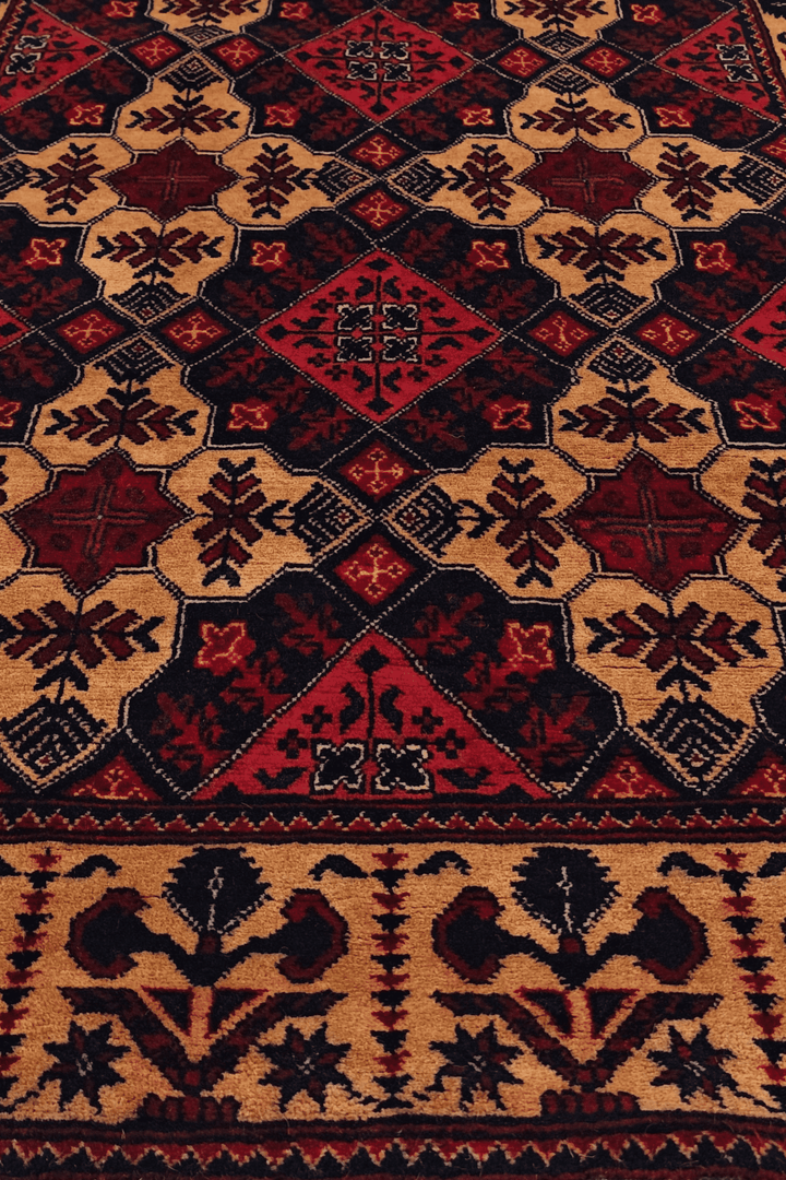 Coral and Camel Khal Mohammadi Rug, Hand-Knotted Wool