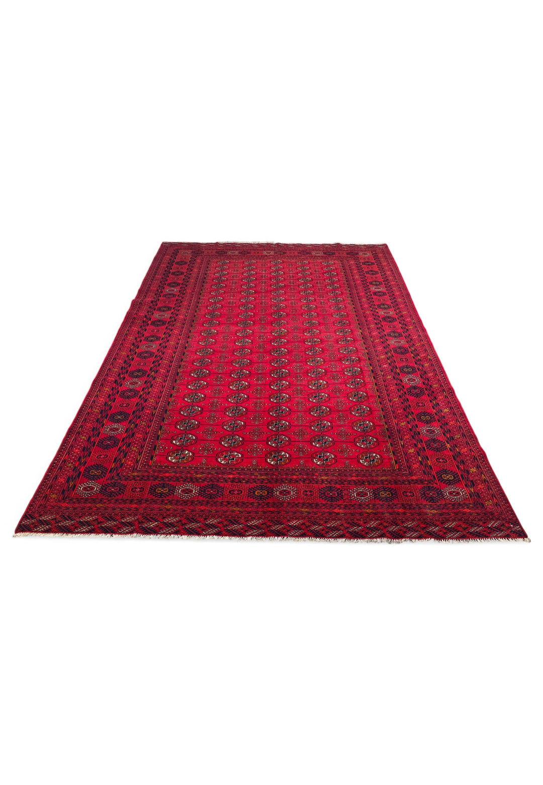 Ruby Red Turkmen Gül Khal Mohammadi Rug, Hand-Knotted Wool