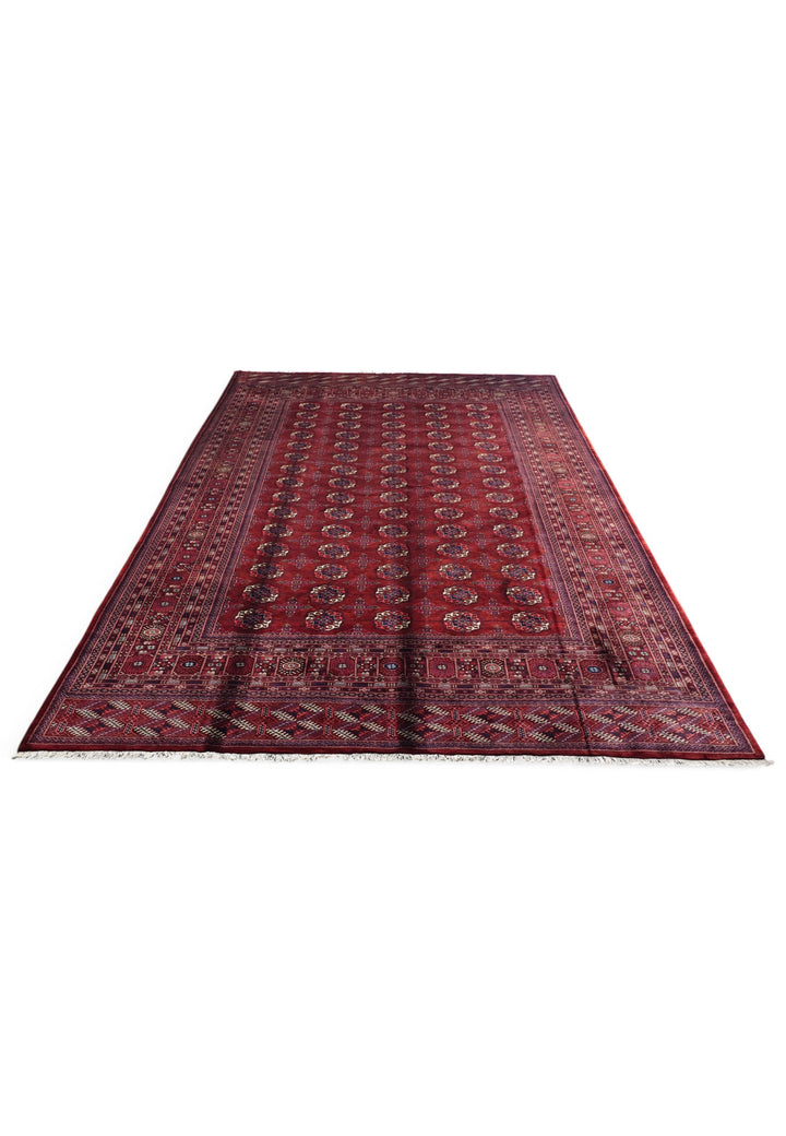 Wine Red Turkmen Gül Bokhara, Hand-Knotted Sherwan