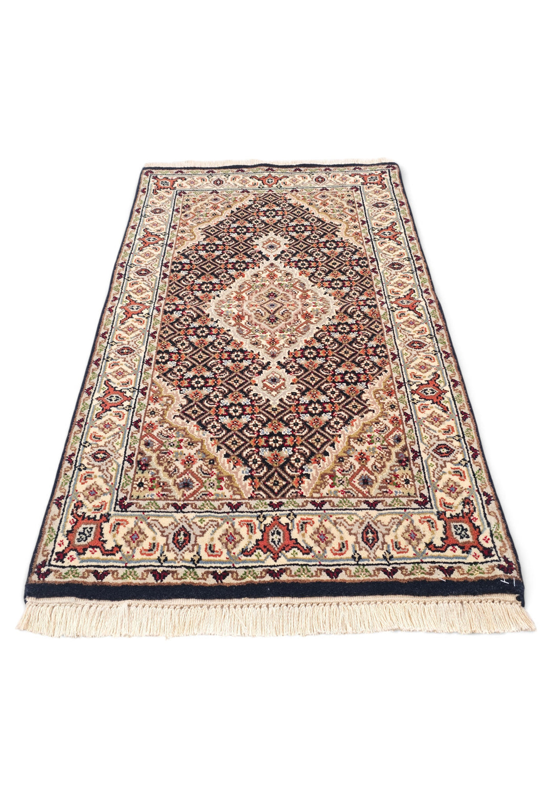 Sandstone and Terracotta Mahi Medallion Tabriz, Hand-Knotted Wool Rug