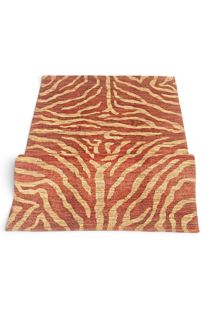Terracotta Gabbeh, Hand-Knotted Afghan Wool Rug