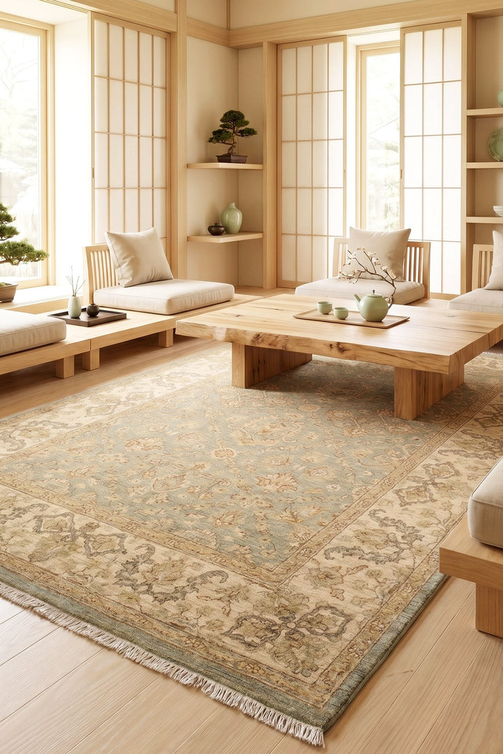 Sage Garden Gabbeh, Hand-Knotted Afghan Wool Rug