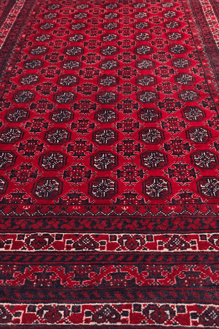 Deep Red Khal Mohammadi Rug, Hand-Knotted Wool