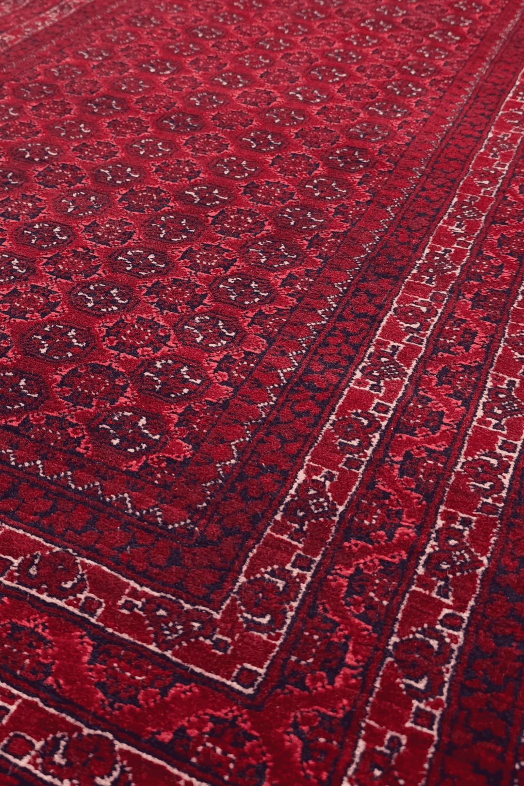 Deep Red Turkmen Gül Khal Mohammadi Runner, Hand-Knotted Wool
