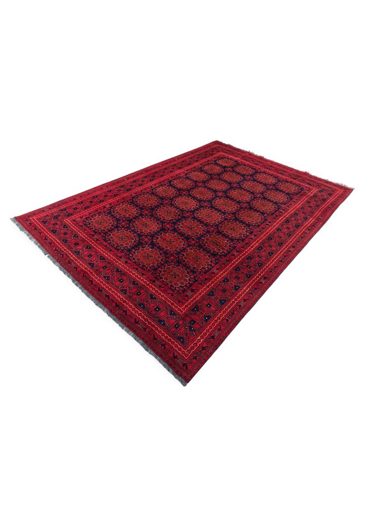 Wine Red Bashiri Rug, Hand-Knotted Wool