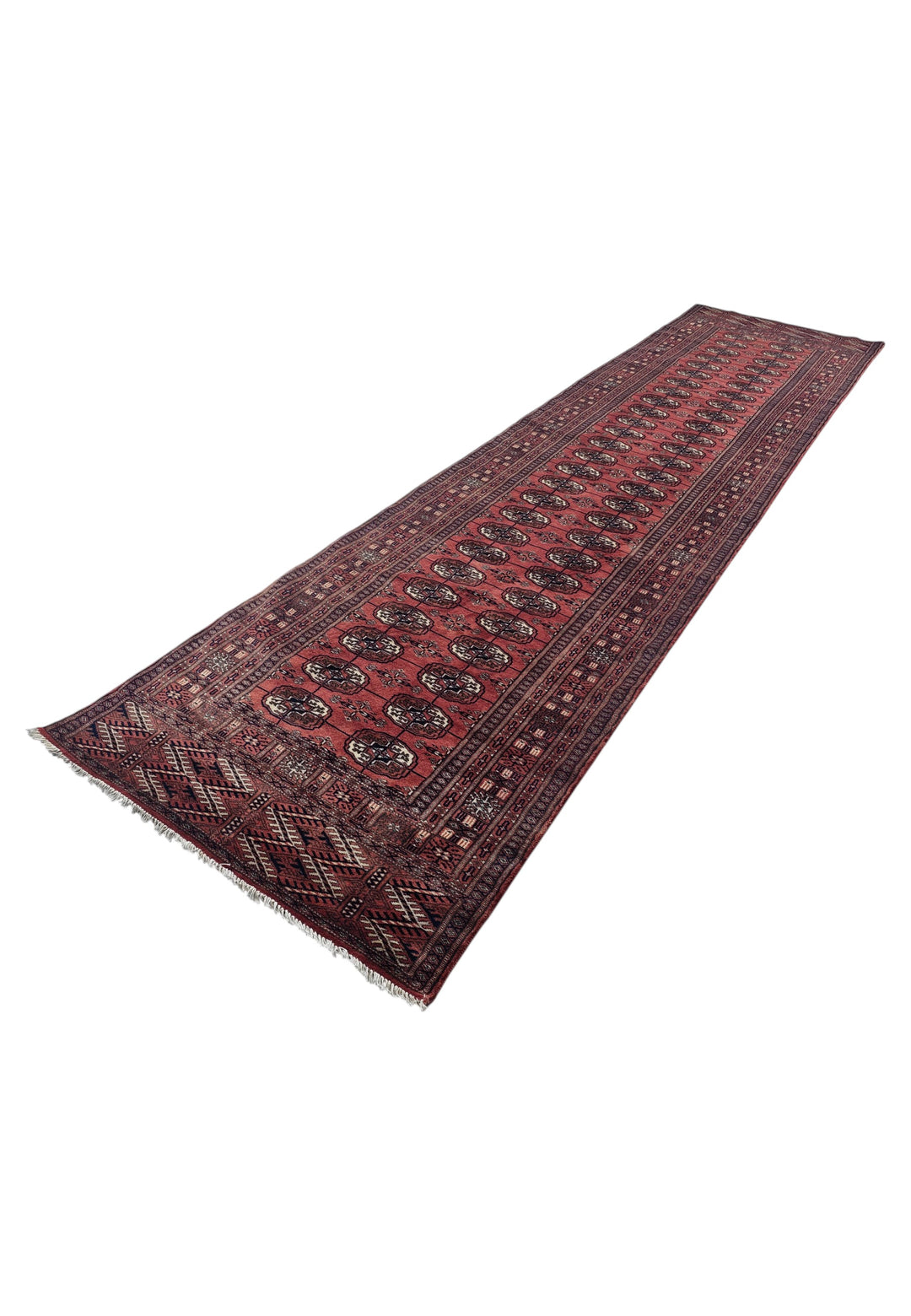 Brick Red and Ivory Turkmen Gül Bokhara, Hand-Knotted Sherwan