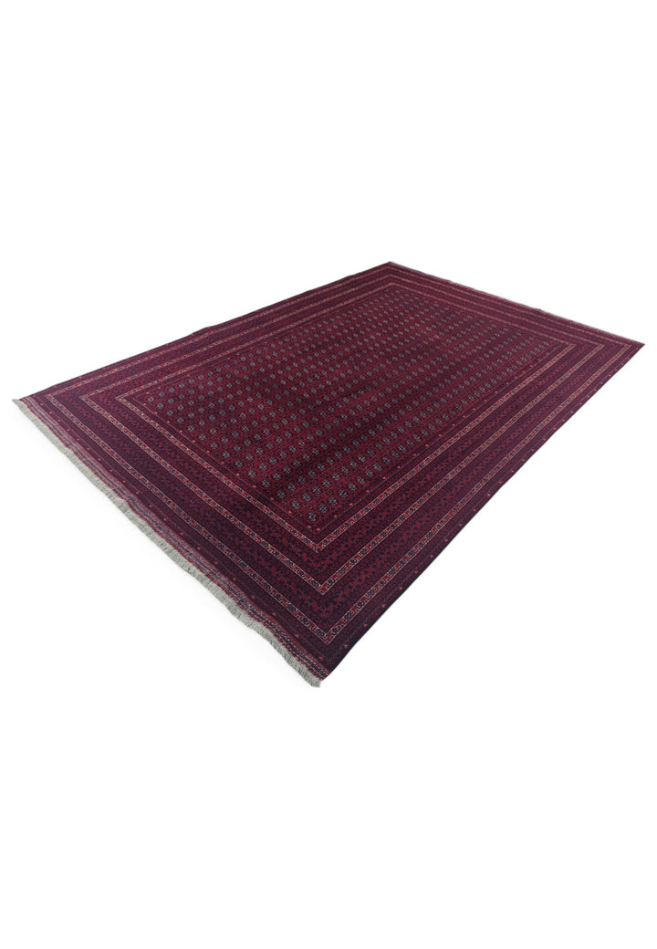 Deep Wine Khoja Roshnai, Hand-Knotted Wool Rug