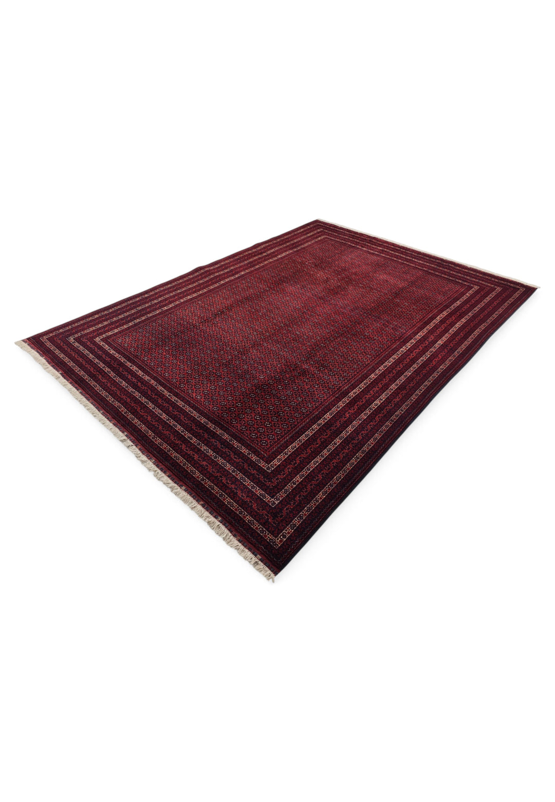 Deep Burgundy Khoja Roshnai, Hand-Knotted Wool Rug
