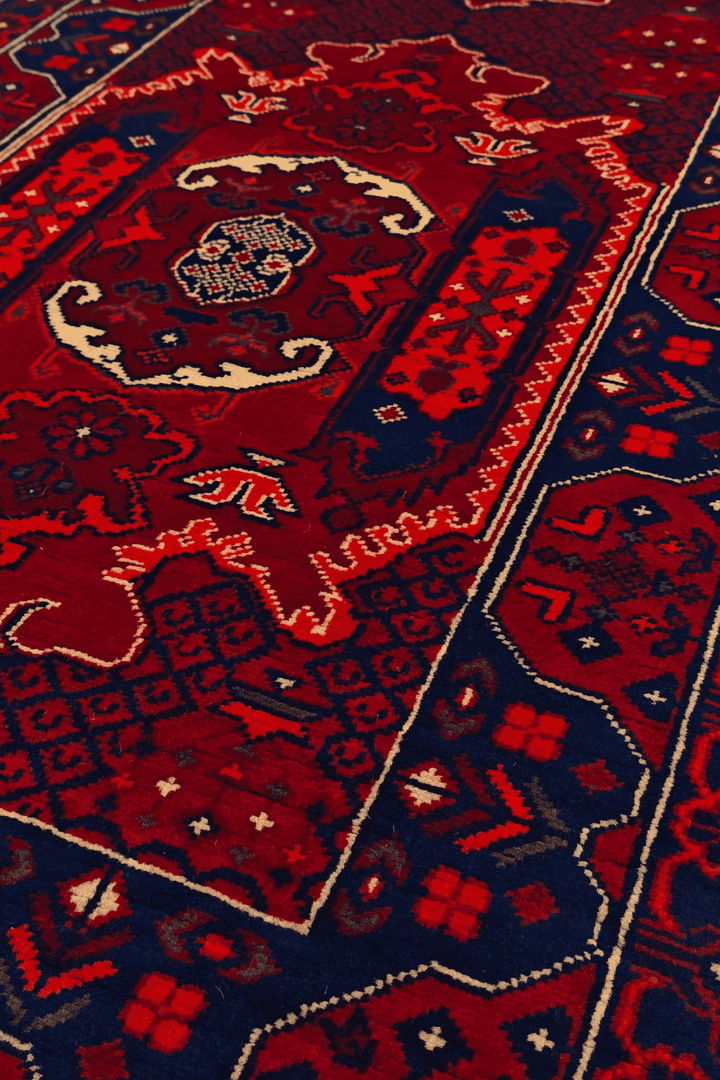 Deep Madder and Navy Khal Mohammadi Rug, Hand-Knotted Wool