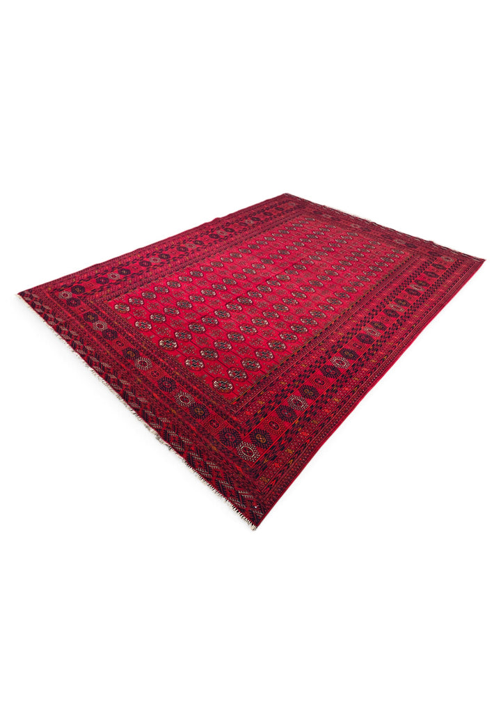 Ruby Red Turkmen Gül Khal Mohammadi Rug, Hand-Knotted Wool