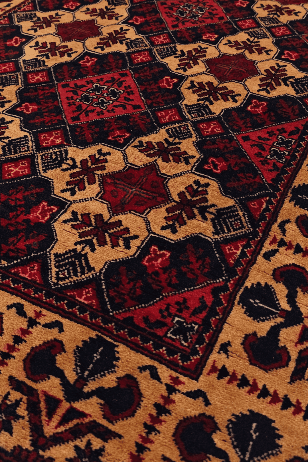 Coral and Camel Khal Mohammadi Rug, Hand-Knotted Wool