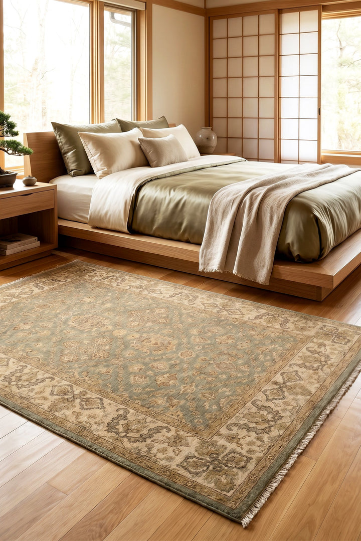 Sage Garden Gabbeh, Hand-Knotted Afghan Wool Rug