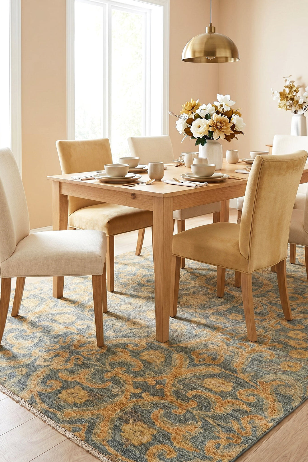 Florentine Gold Gabbeh, Hand-Knotted Afghan Wool Rug