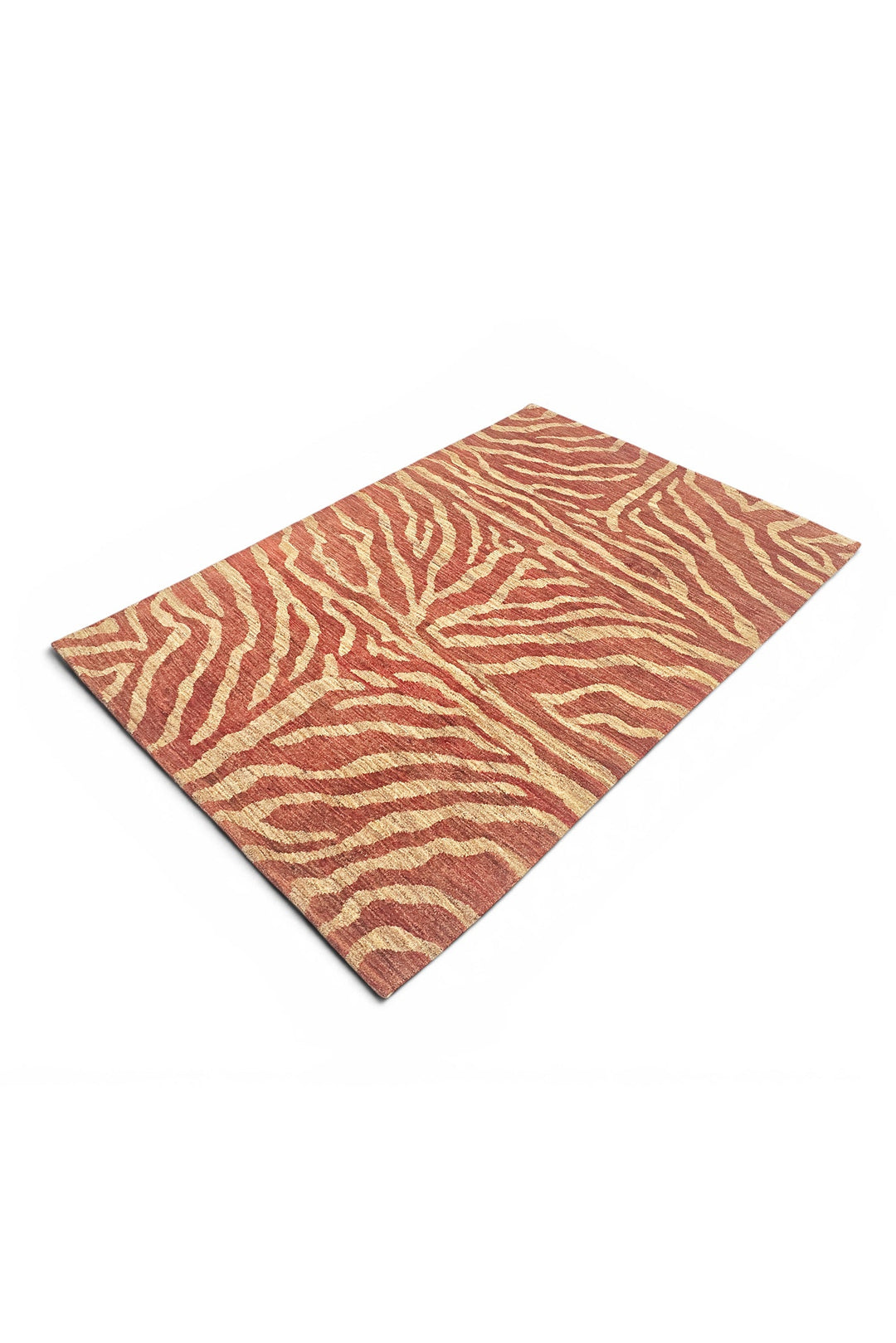 Terracotta Gabbeh, Hand-Knotted Afghan Wool Rug