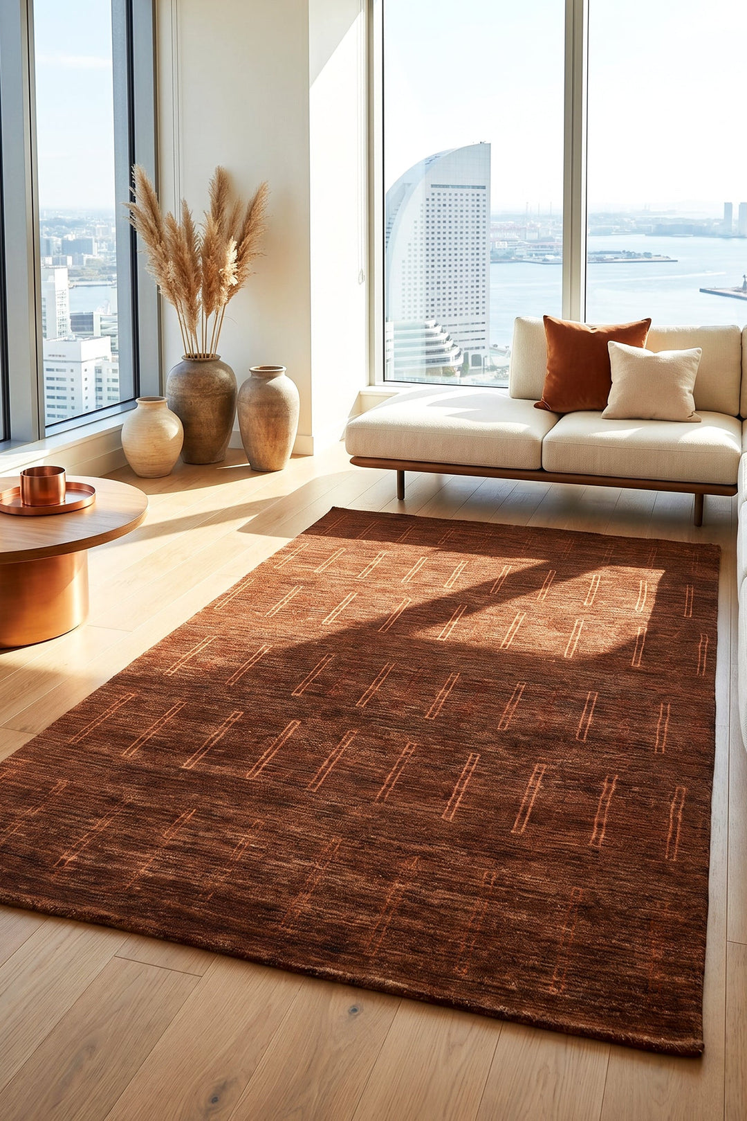 Mahogany Gabbeh, Hand-Knotted Afghan Wool Rug