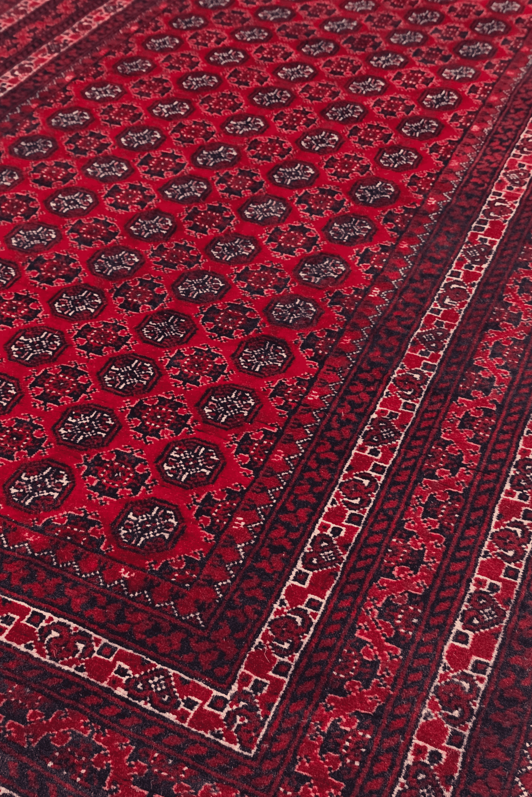 Deep Red Khal Mohammadi Rug, Hand-Knotted Wool