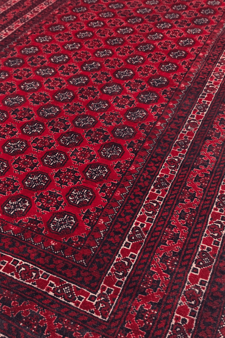 Deep Red Khal Mohammadi Rug, Hand-Knotted Wool