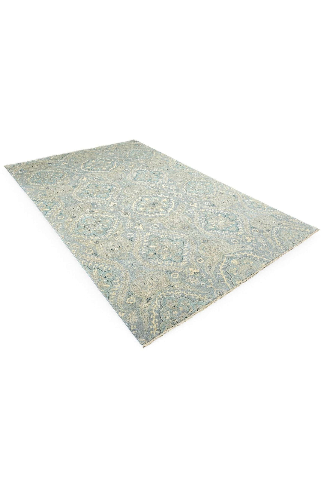 Dusty Blue Damask Ghazni