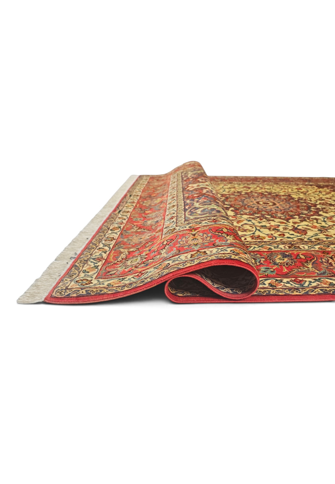 Gold Medallion Sirafian Isfahan, Hand-Knotted Wool Rug