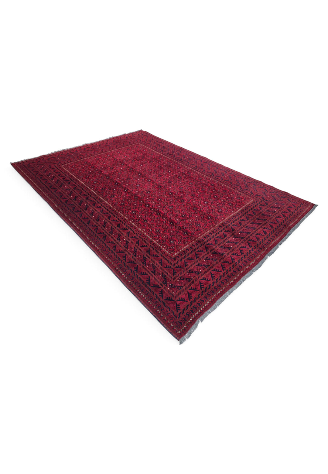 Wine Red Mina Khani, Hand-Knotted Wool Rug