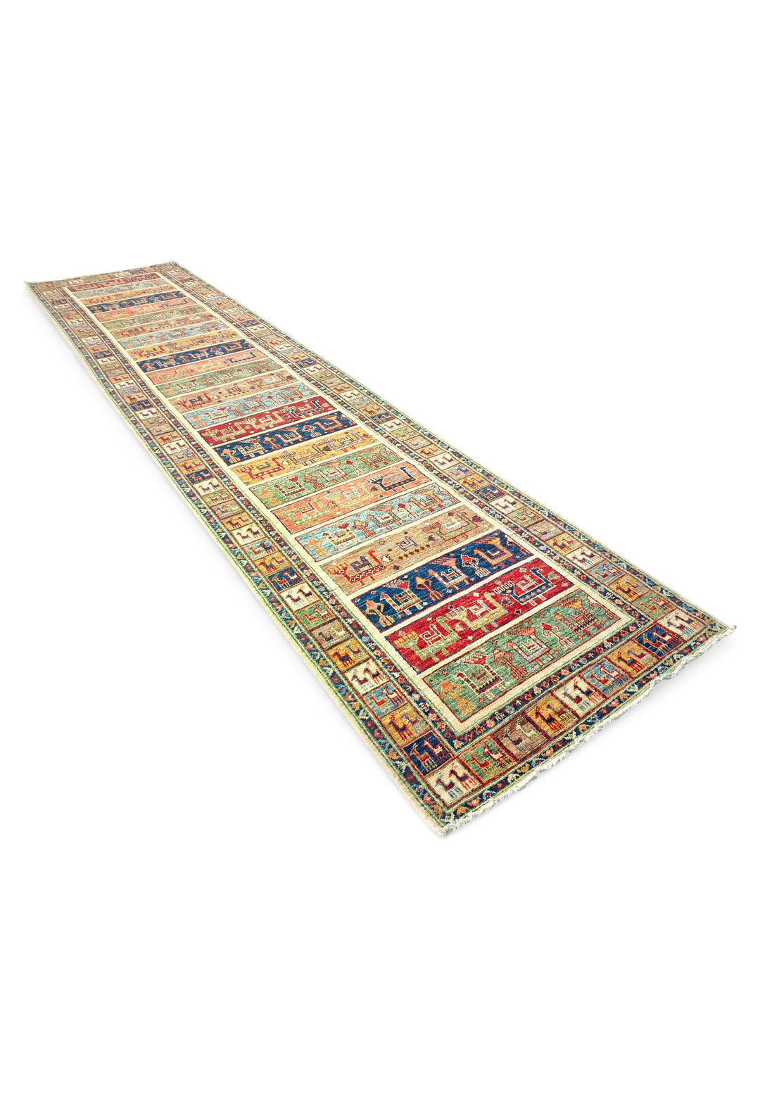 Multicolour Animal Band Ghazni, Hand-Knotted Wool Rug