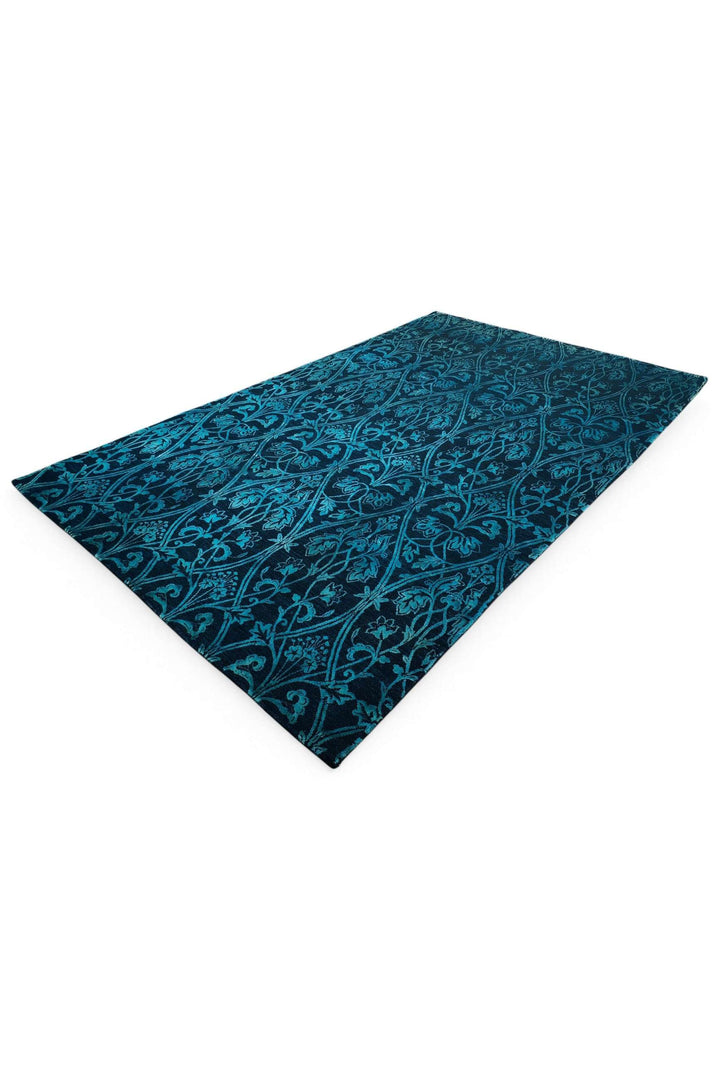 Teal Blue Floral Ghazni