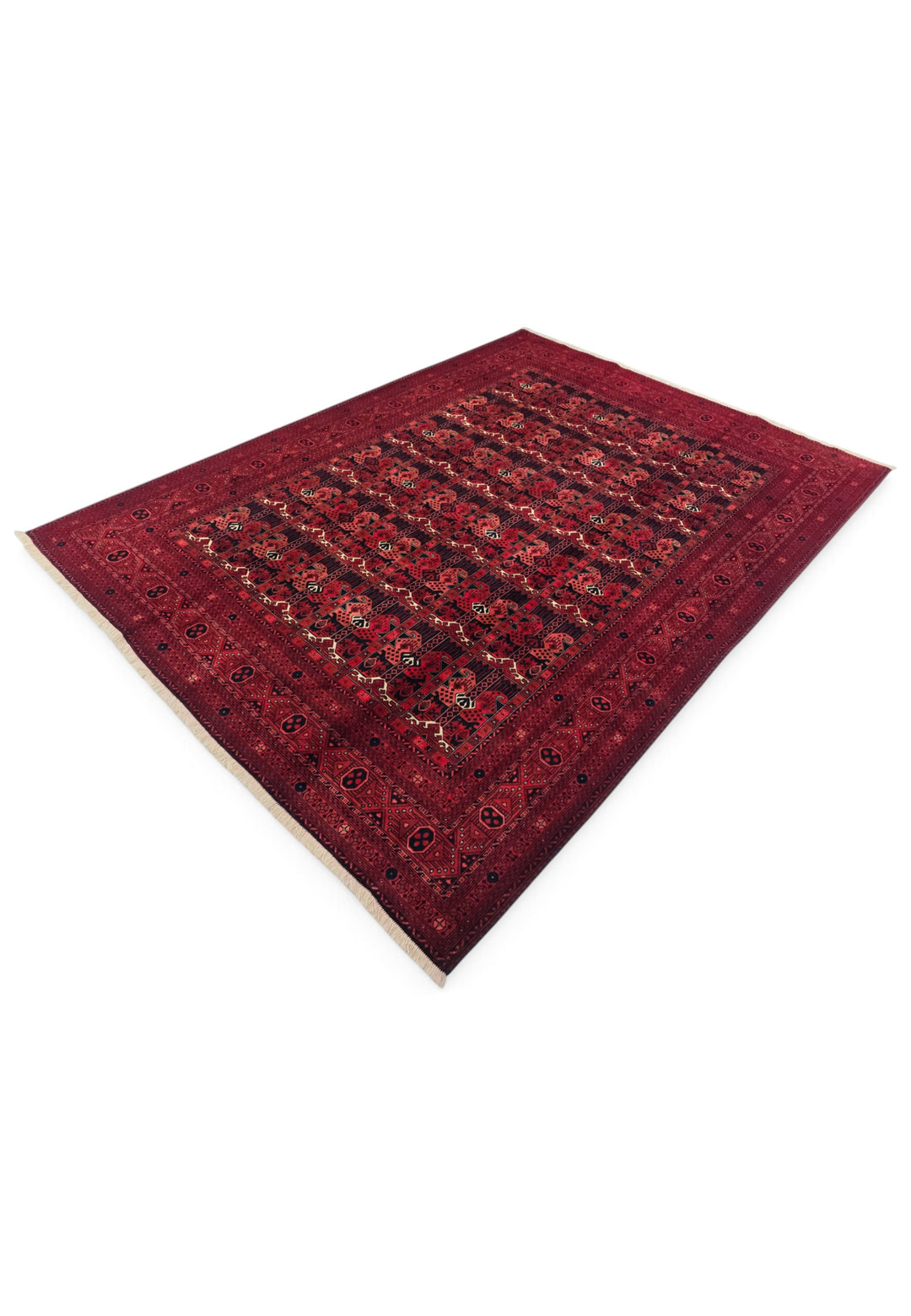 Wine Red Panel Khal Mohammadi Rug, Hand-Knotted Wool
