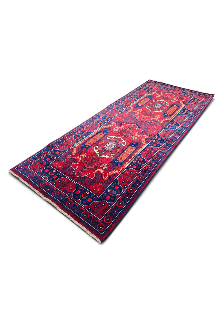 Crimson and Navy Khal Mohammadi Rug, Hand-Knotted Wool