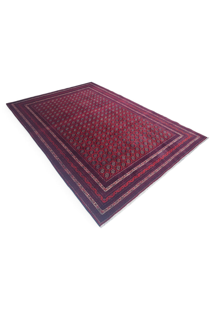 Wine Red Turkmen Gül Khal Mohammadi Rug, Hand-Knotted Wool