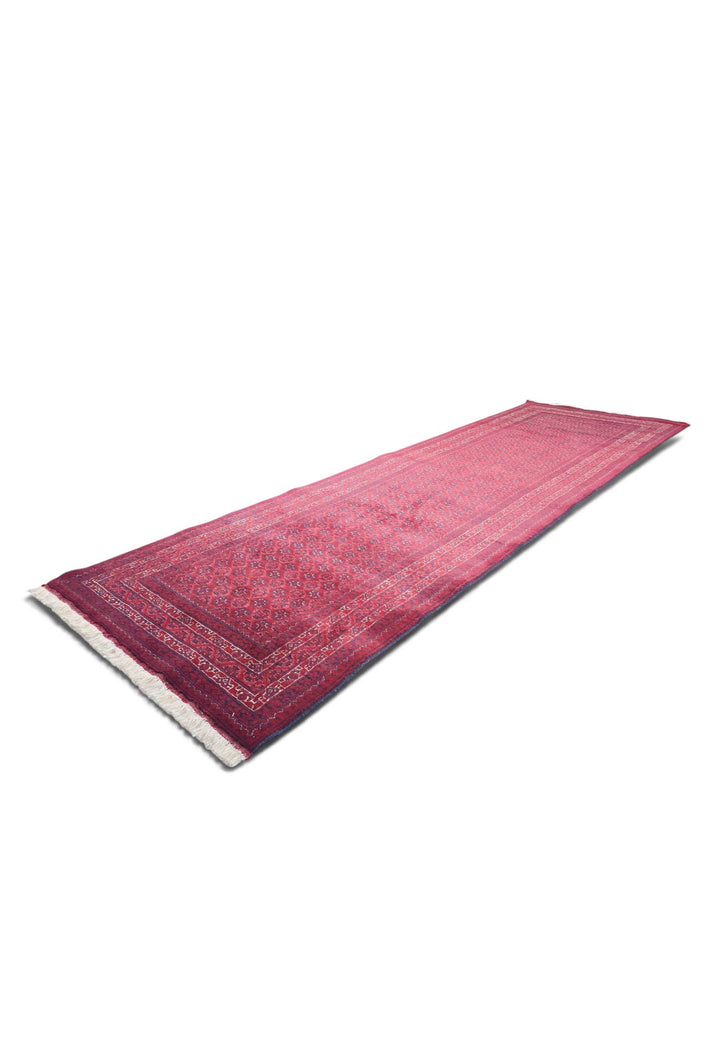 Deep Red Turkmen Gül Khal Mohammadi Runner, Hand-Knotted Wool