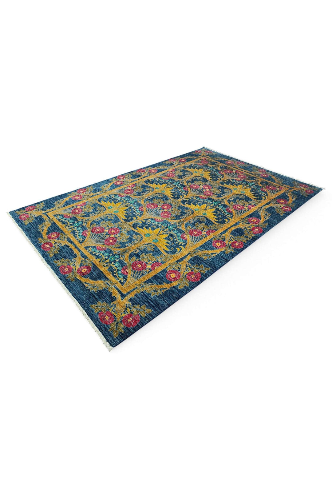 Navy Blue Floral Vine Ghazni