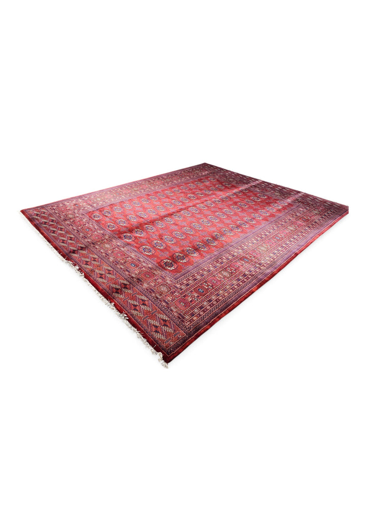 Wine Red Turkmen Gül Bokhara, Hand-Knotted Sherwan