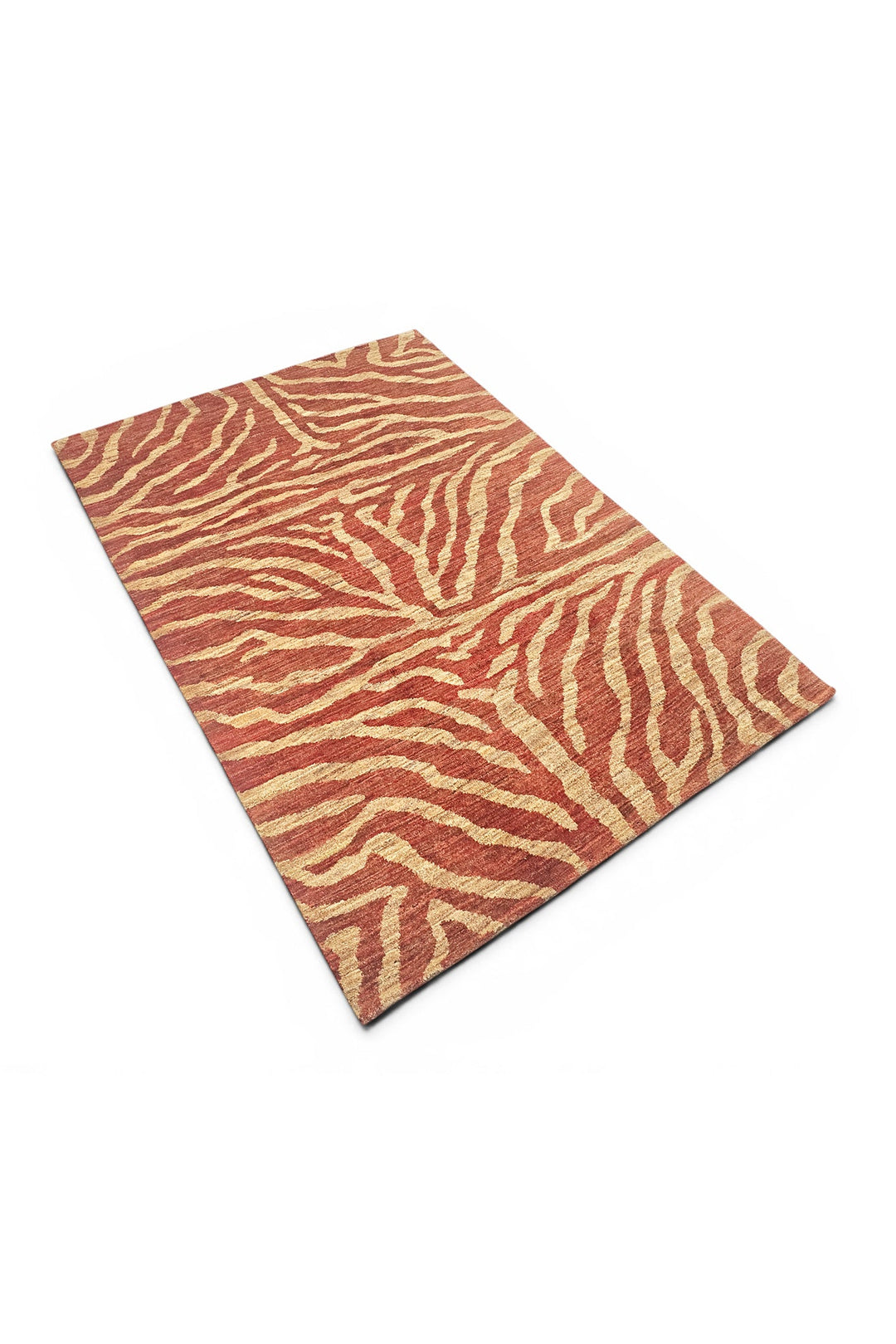 Terracotta Gabbeh, Hand-Knotted Afghan Wool Rug