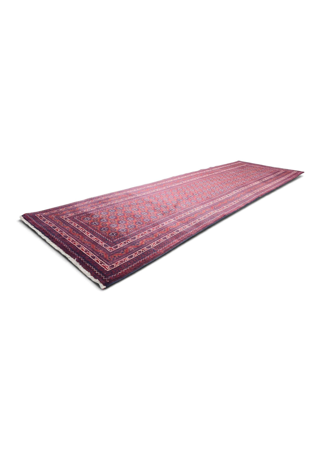 Wine Red Turkmen Gül Khal Mohammadi Runner, Hand-Knotted Wool