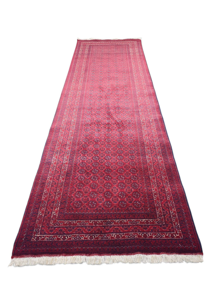 Deep Red Turkmen Gül Khal Mohammadi Runner, Hand-Knotted Wool