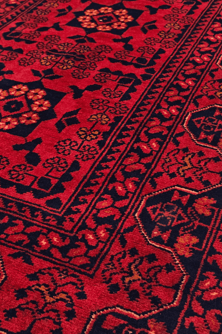Coral and Gold Khal Mohammadi Runner, Hand-Knotted Wool