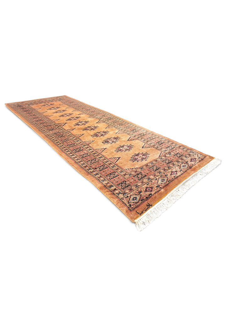 Apricot and Rose Yamoud Gül, Hand-Knotted Wool and Silk Rug