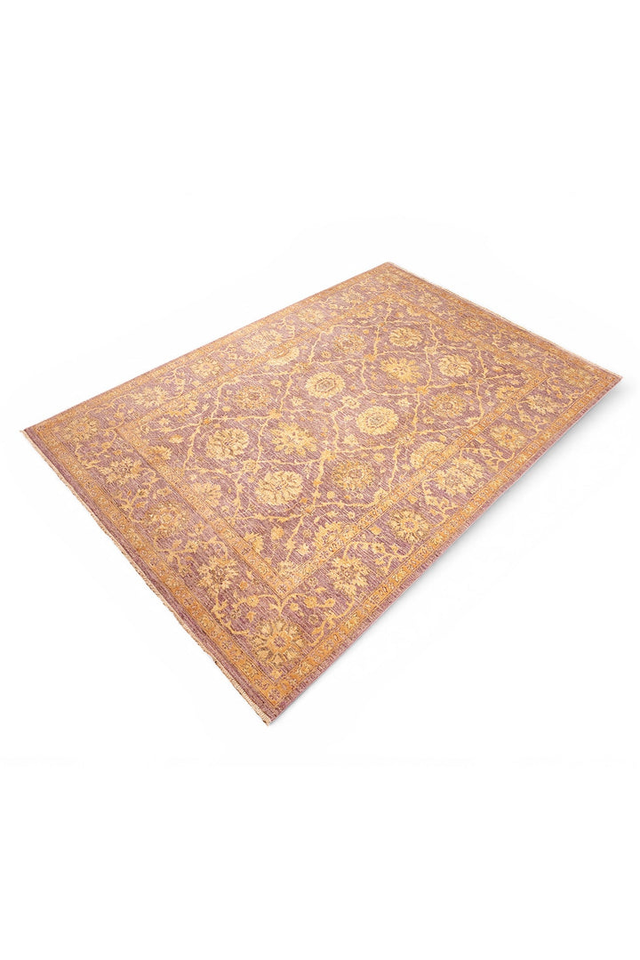 Mauve Gabbeh, Hand-Knotted Afghan Wool &amp; Silk Rug