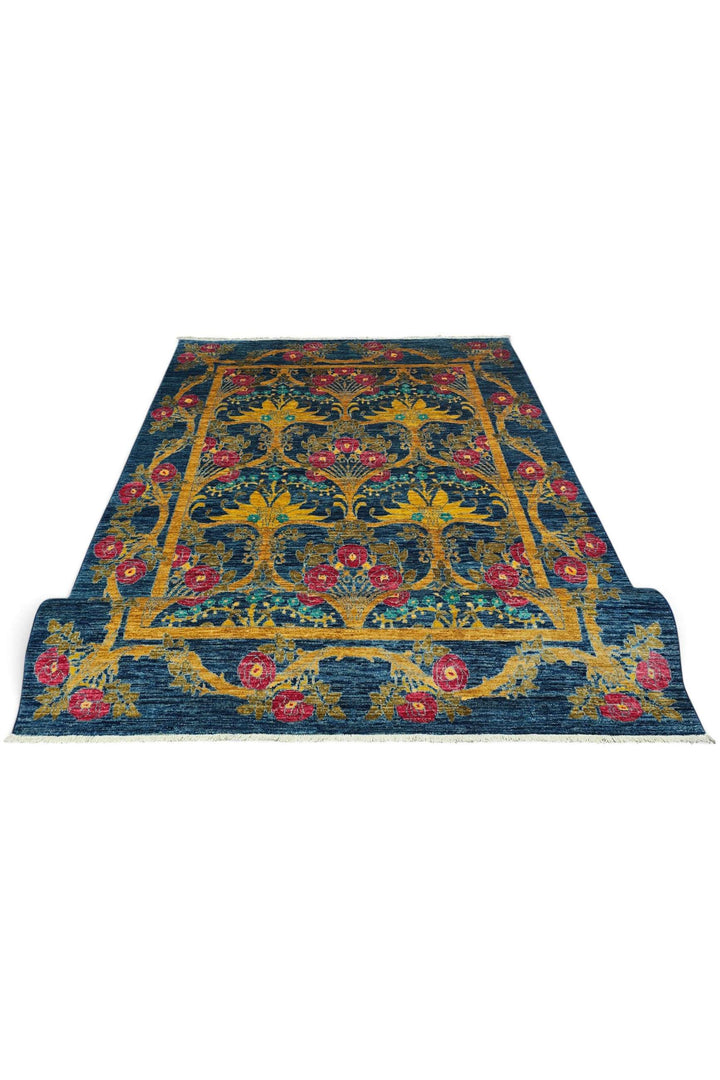 Navy Blue Floral Vine Ghazni
