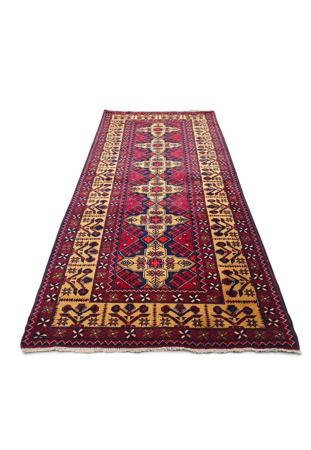 Red and Gold Khal Mohammadi Rug, Hand-Knotted Wool