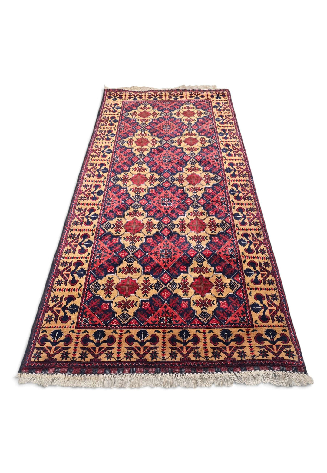 Coral and Camel Khal Mohammadi Rug, Hand-Knotted Wool