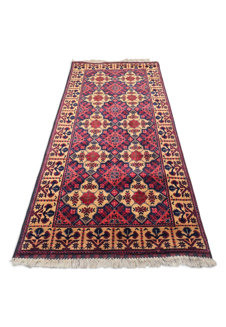 Coral and Camel Khal Mohammadi Rug, Hand-Knotted Wool