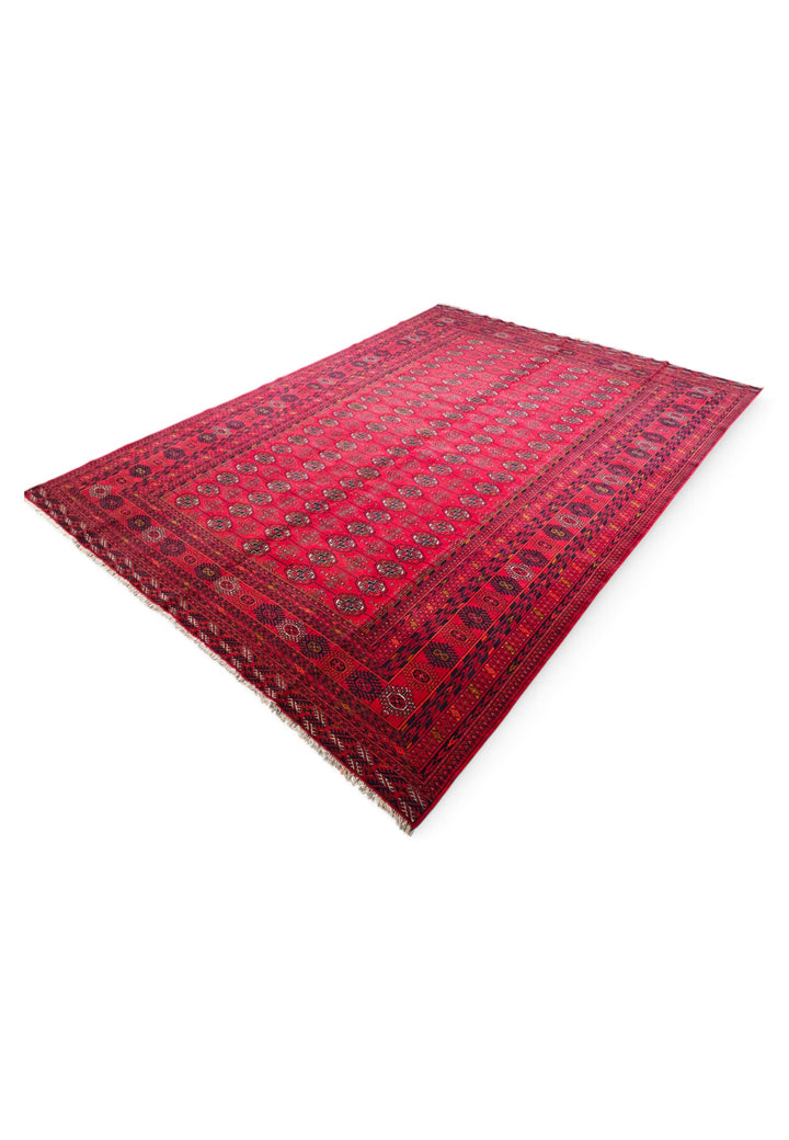 Ruby Red Turkmen Gül Khal Mohammadi Rug, Hand-Knotted Wool