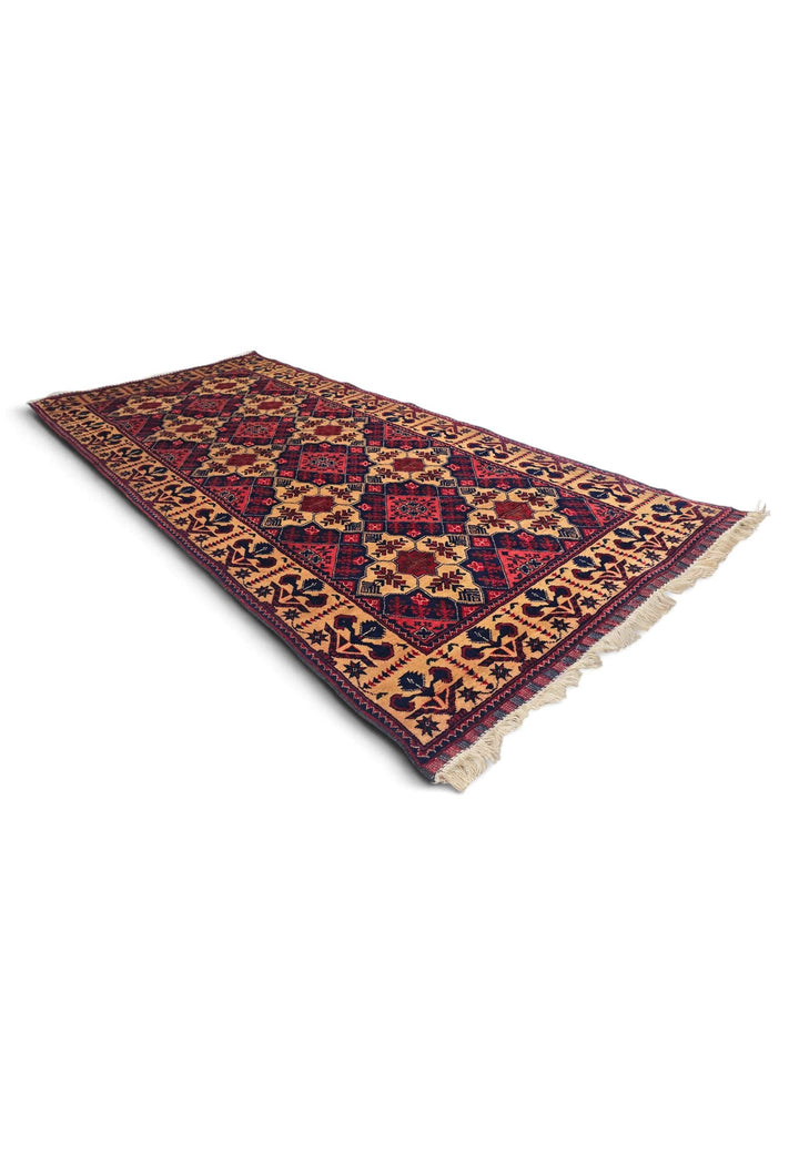 Coral and Camel Khal Mohammadi Rug, Hand-Knotted Wool