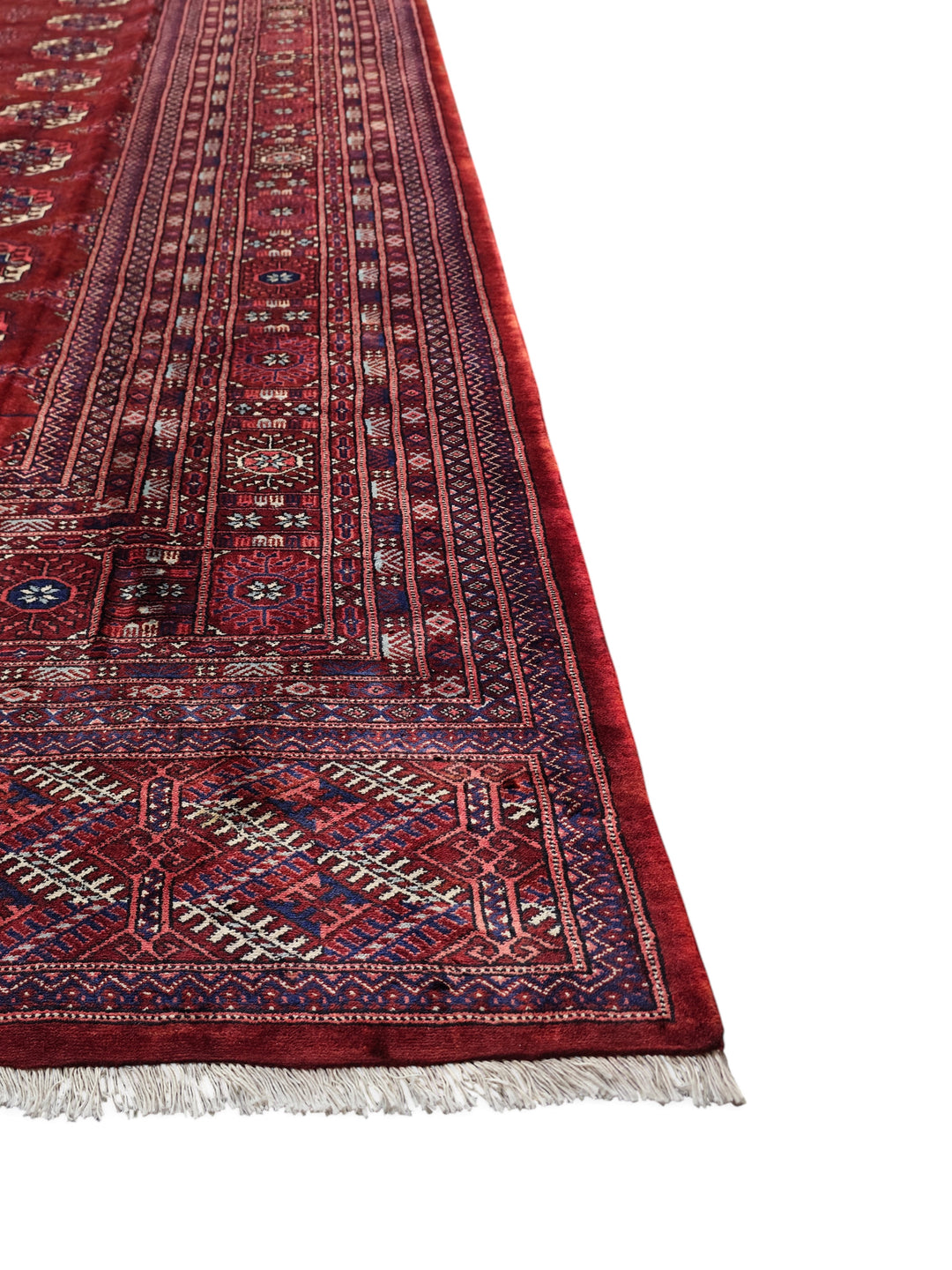 Wine Red Turkmen Gül Bokhara, Hand-Knotted Sherwan