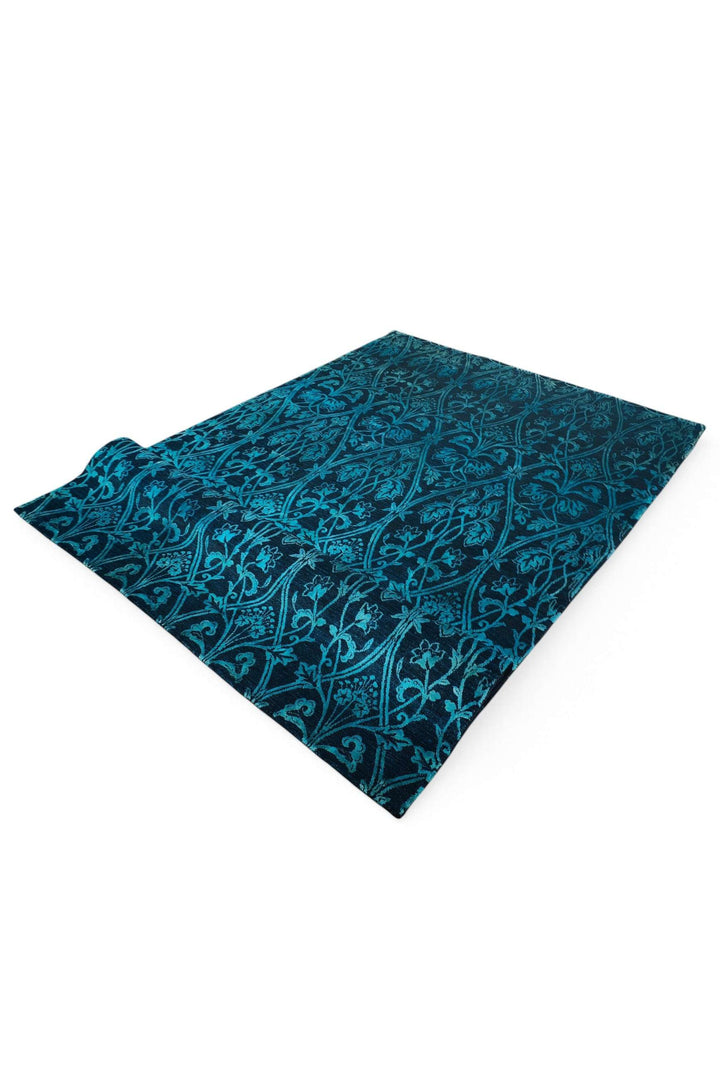 Teal Blue Floral Ghazni