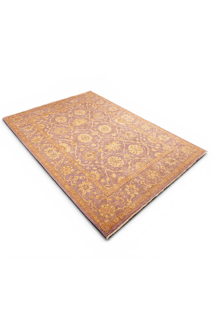 Mauve Gabbeh, Hand-Knotted Afghan Wool &amp; Silk Rug