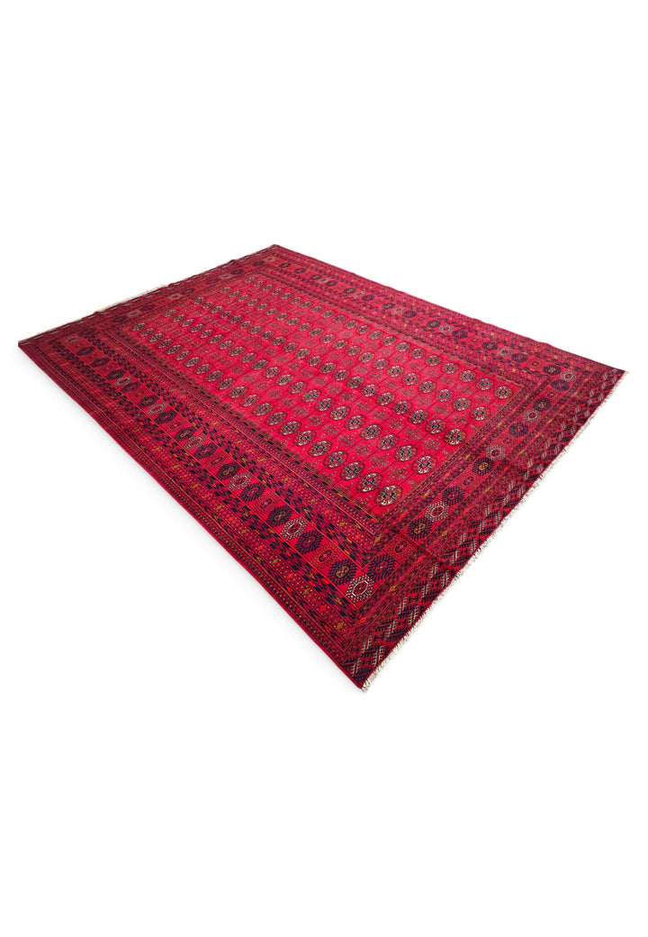 Ruby Red Turkmen Gül Khal Mohammadi Rug, Hand-Knotted Wool