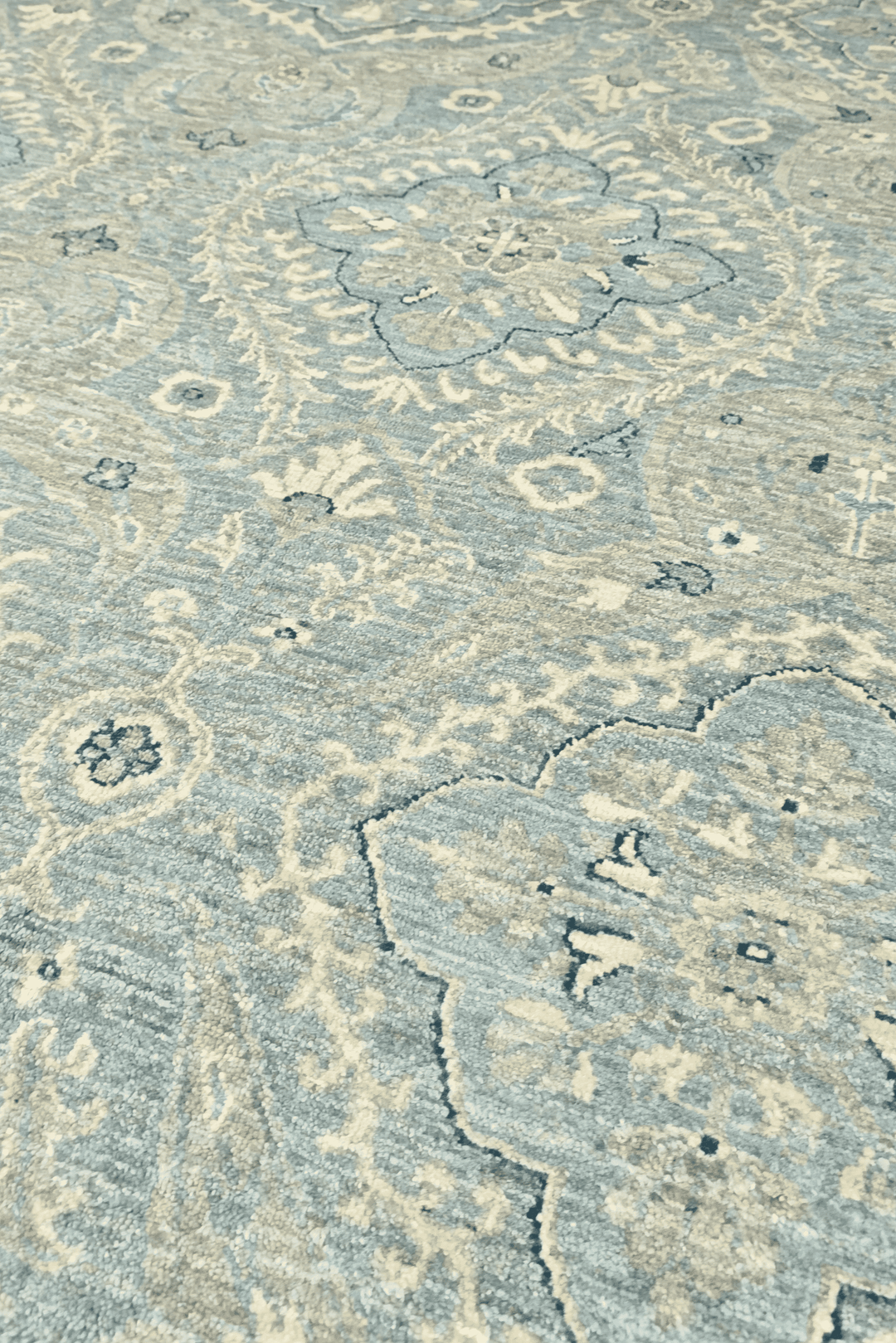 Dusty Blue Damask Ghazni