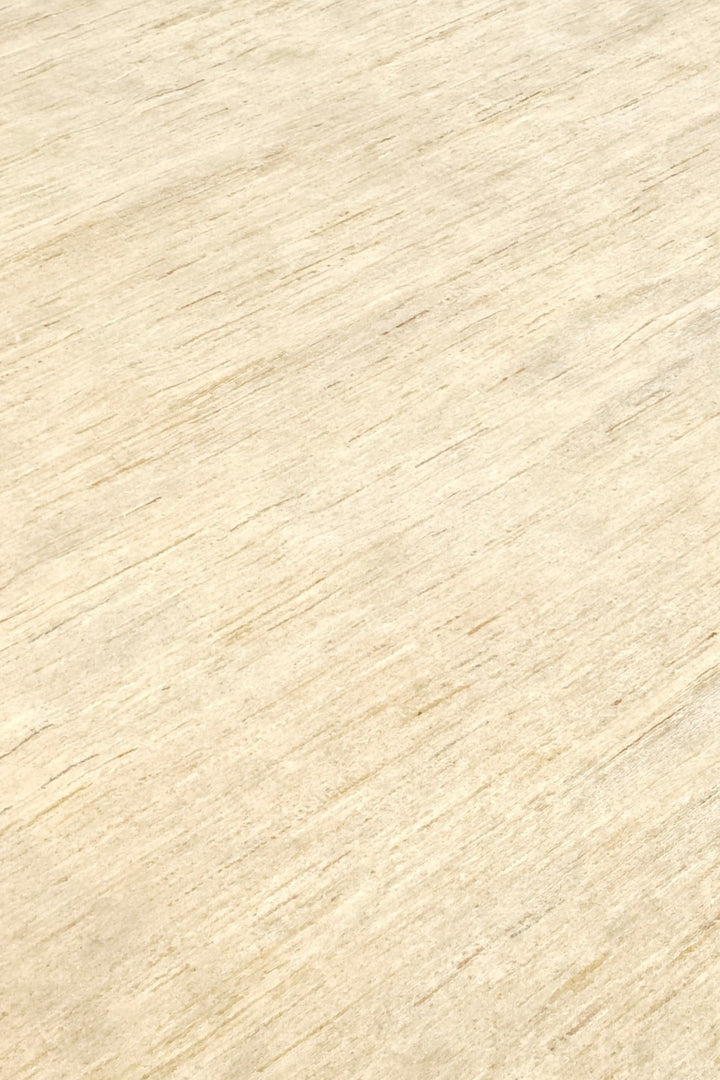 Warm Ivory Plain Round, Hand-Knotted Wool Rug